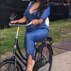 Denim Jumpsuit Bebe size S